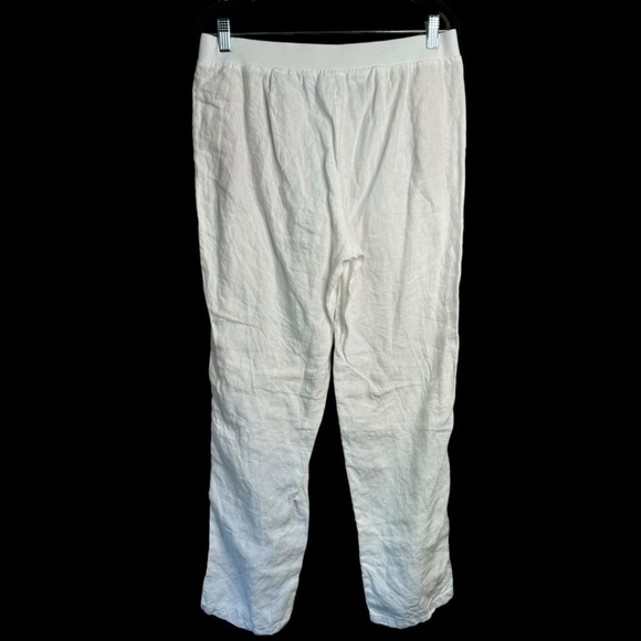 J. Jill Love Linen Pants 100% Linen White Pull-on Tapered Leg Lightweight S - Picture 4 of 7